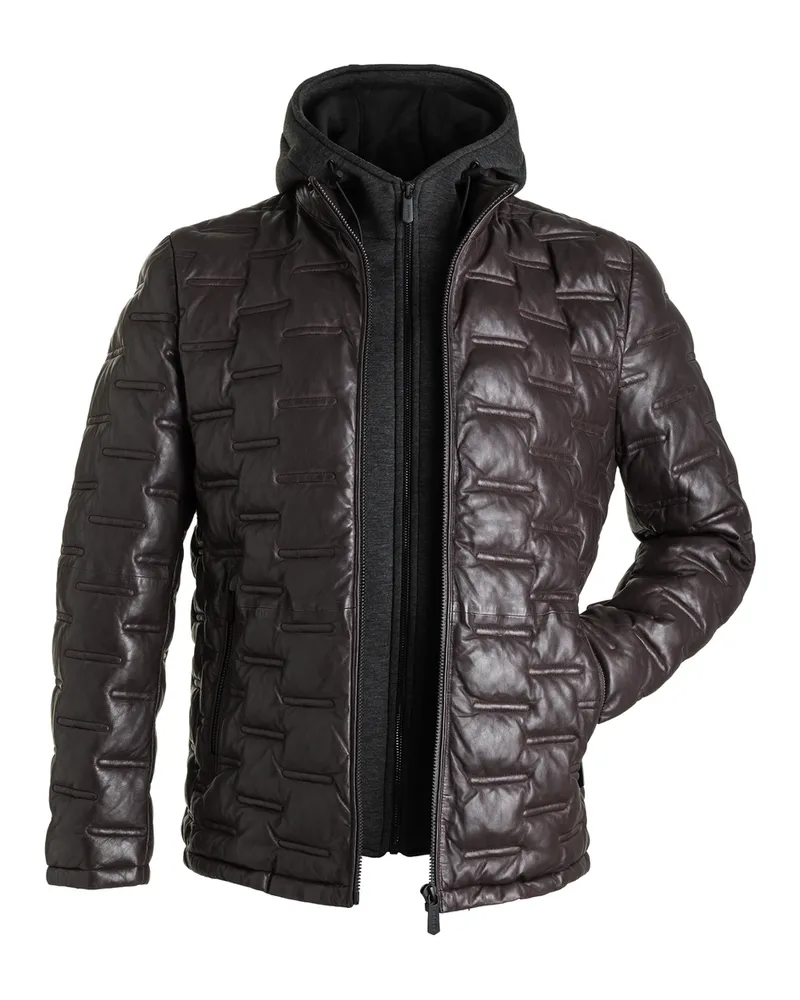 Lloyd Braun Glattleder | Gepolsterte Lederjacke Tino Braun