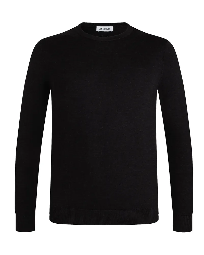 Lloyd Braun Wolle | Strickpullover Rundhals Braun