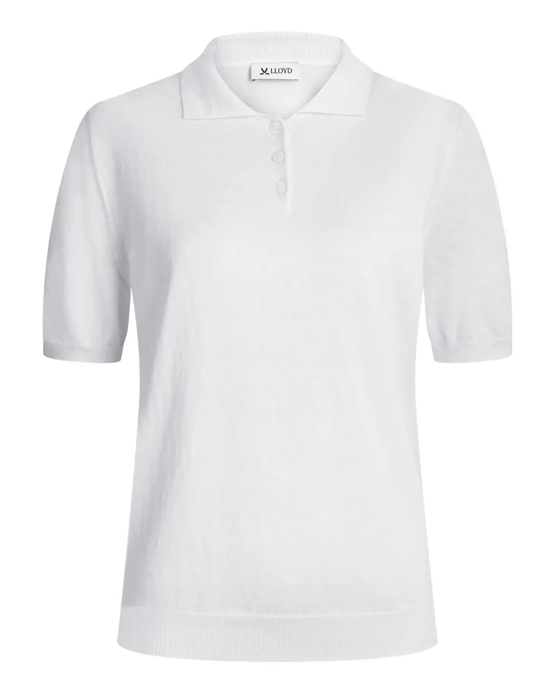 Lloyd Weiss Damen Strick Poloshirt Weiss Weiss