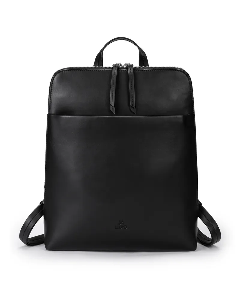Lloyd Schwarz Glattleder | Damen Business Bagpack Schwarz Schwarz