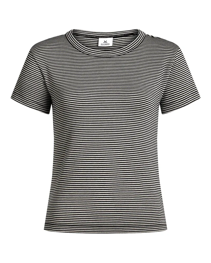 Lloyd Schwarz Damen Striped T-shirt Schwarz Schwarz