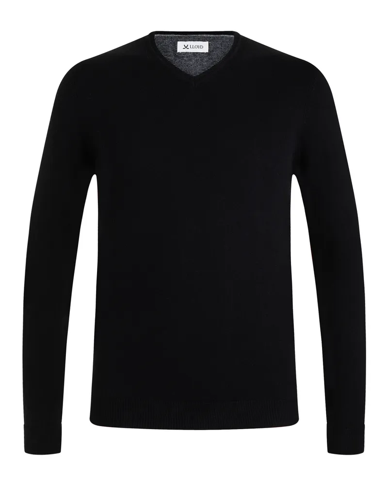 Lloyd Schwarz Strickpullover V-ausschnitt Schwarz