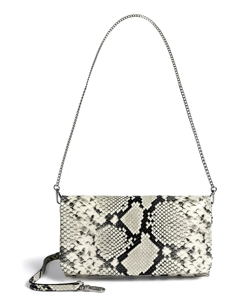 Lloyd Weiss Genarbtes Leder | Damen Clutch Weiss Weiss