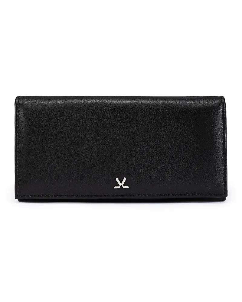 Lloyd Schwarz Genarbtes Leder | Damen Wallet Schwarz Schwarz
