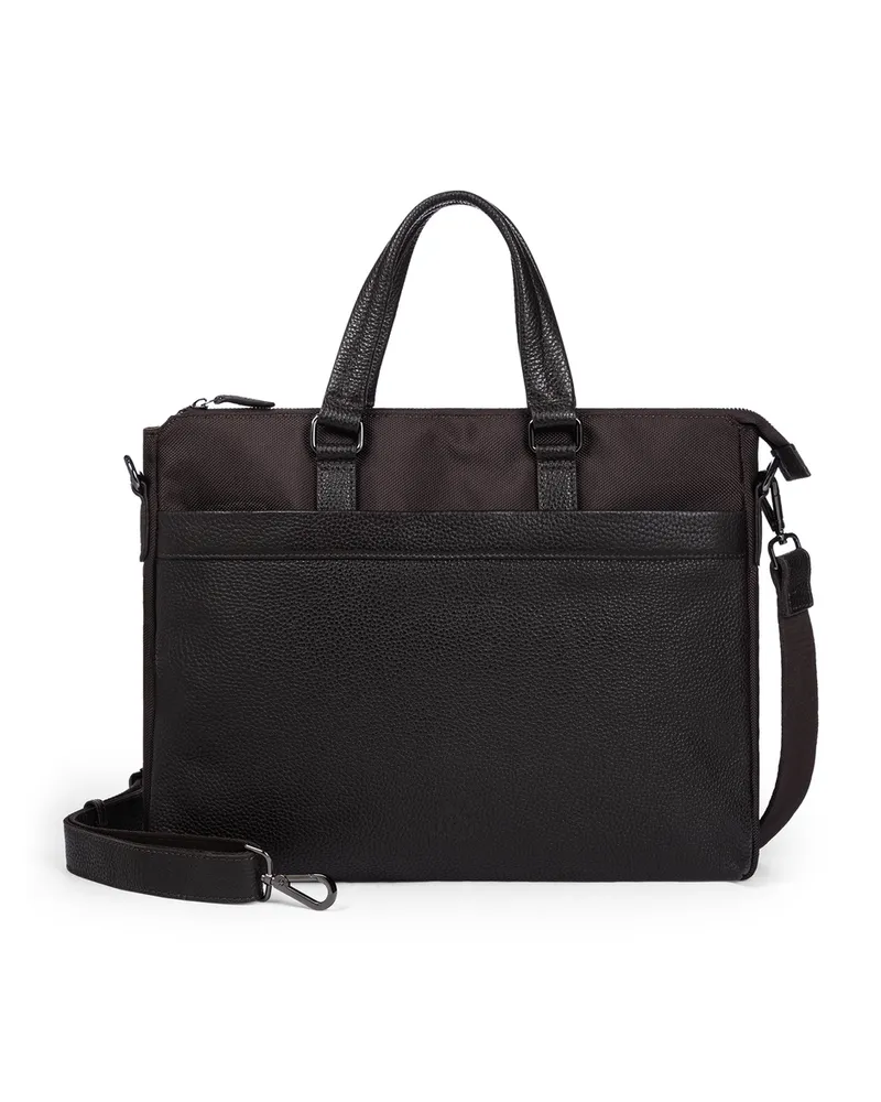 Lloyd Braun Genarbtes Leder | Textil | Businessbag Small Braun