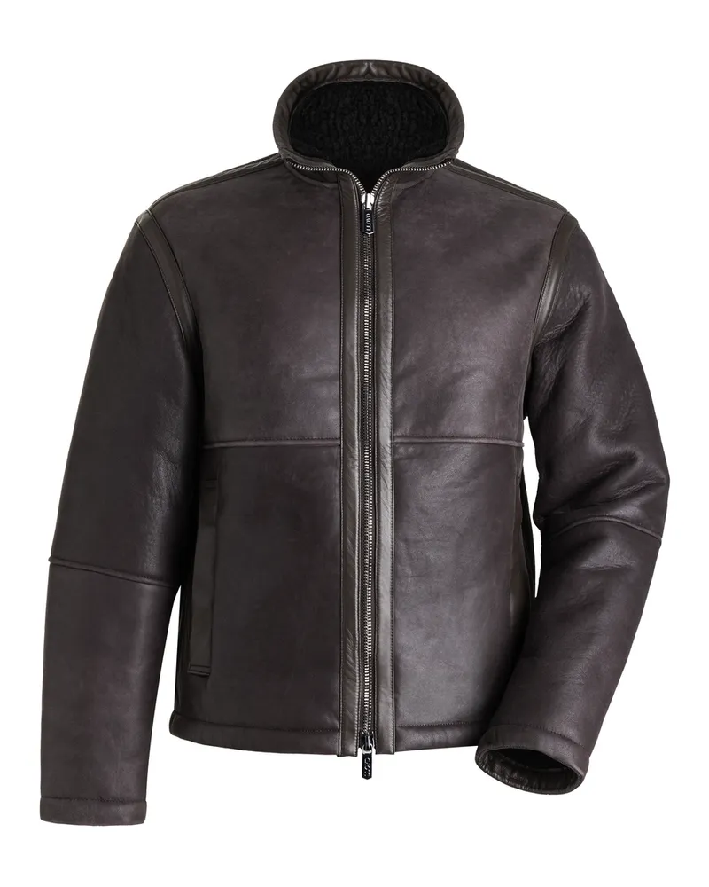 Lloyd Braun Genarbtes Leder | Lederjacke Braun