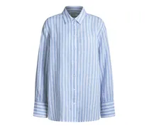 Blau Damen Leinenbluse Blau