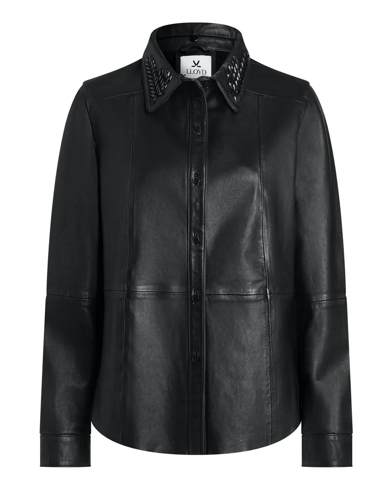 Lloyd Schwarz Glattleder | Damen Lederjacke Schwarz Schwarz