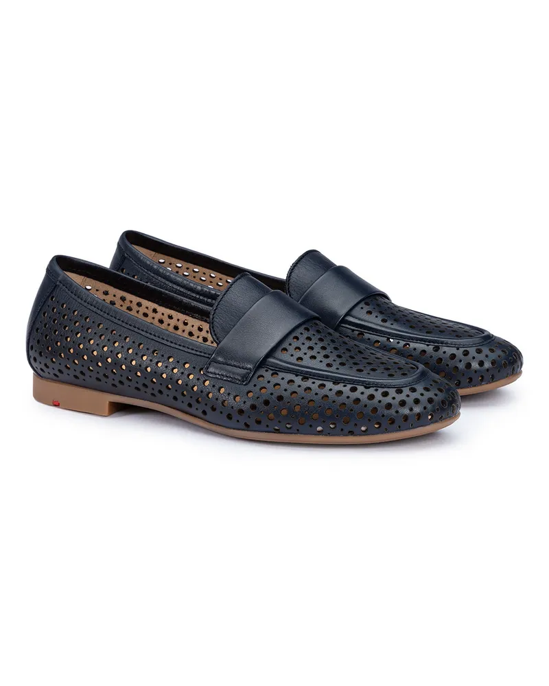 Lloyd Blau Glattleder | Gelochtes Leder | Damen Slipper Blau Blau