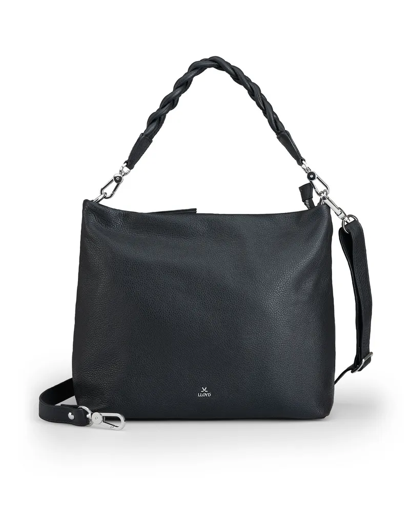 Lloyd Schwarz Glattleder | Damen Hobo Bag Schwarz Schwarz