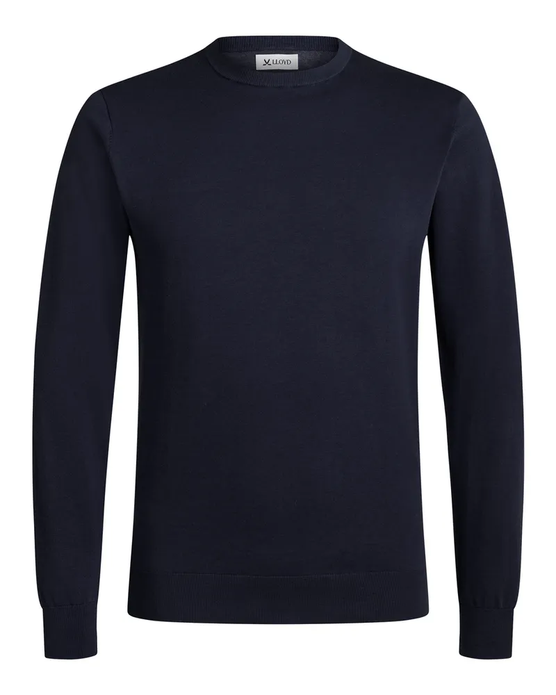 Lloyd Blau Geflochtenes Leder | Pullover Rundhals Blau