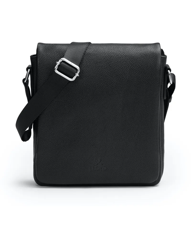Lloyd Schwarz Genarbtes Leder | Messangerbag Schwarz