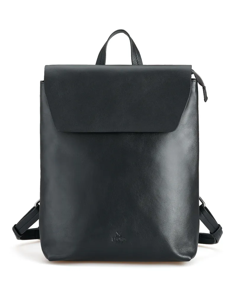 Lloyd Schwarz Glattleder | Damen Rucksack Schwarz Schwarz