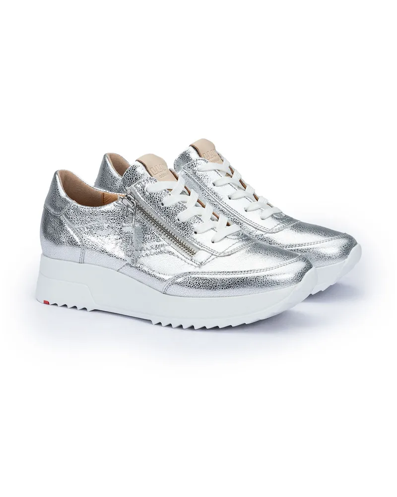 Lloyd Silber Genarbtes Leder | Damen Sneaker Silber Silber