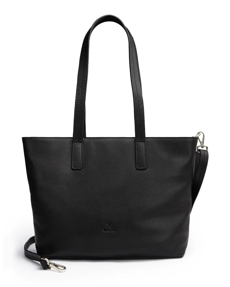 Lloyd Schwarz Genarbtes Leder | Damen Shopper Bag Schwarz Schwarz