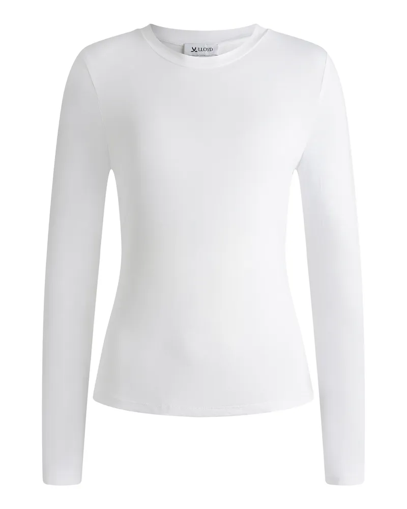 Lloyd Weiss Damen Langarmshirt Rundhals Weiss Weiss