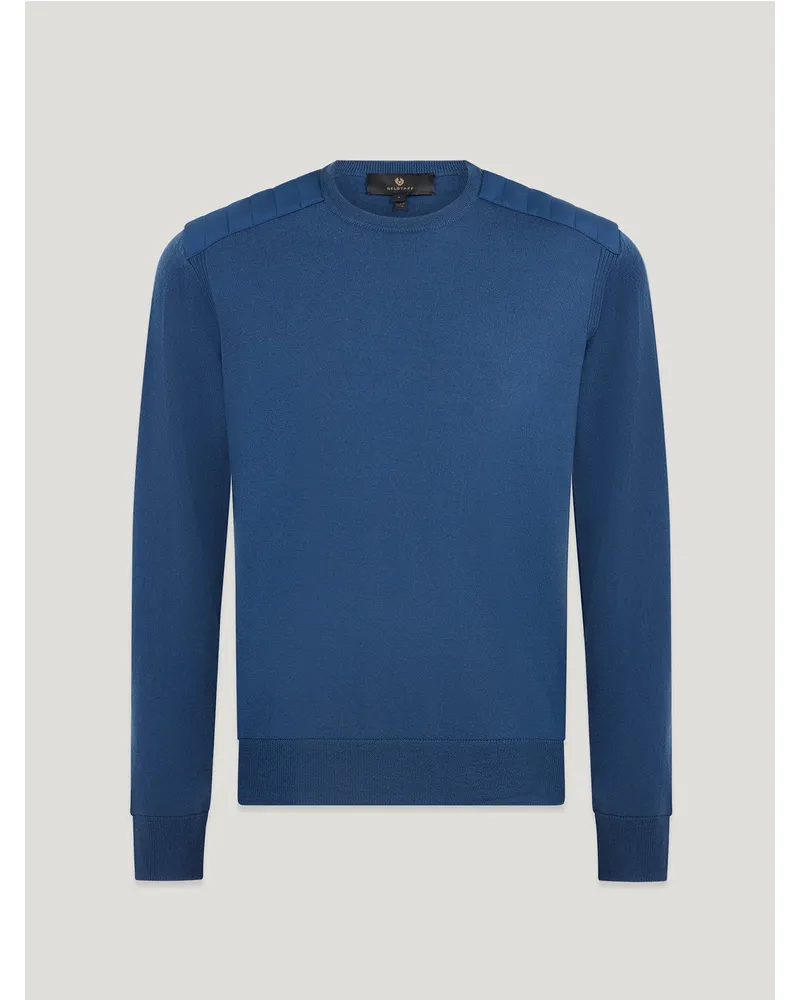 Belstaff Kerrigan Rundhalspullover für Herren Merino Wool Insignien-Blau Insignien-blau