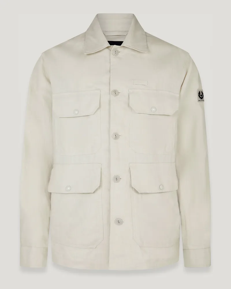 Belstaff Forge Überhemd für Herren Tumbled Linen Steinbeige Steinbeige