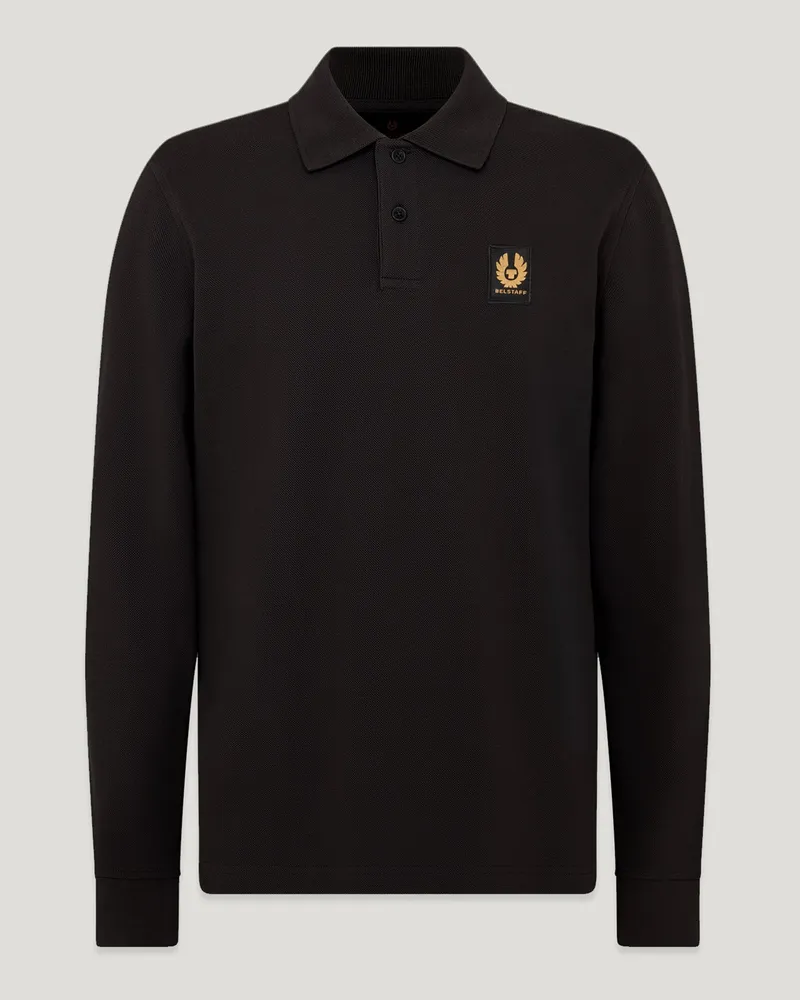 Belstaff Langarm-polohemd für Herren Cotton Pique Dunkles Dunkelblau XS 