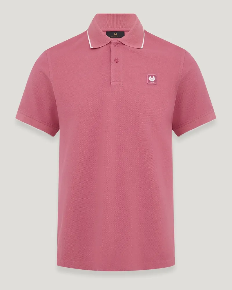 Belstaff Tipped Polohemd für Herren Cotton Pique Magenta Magenta