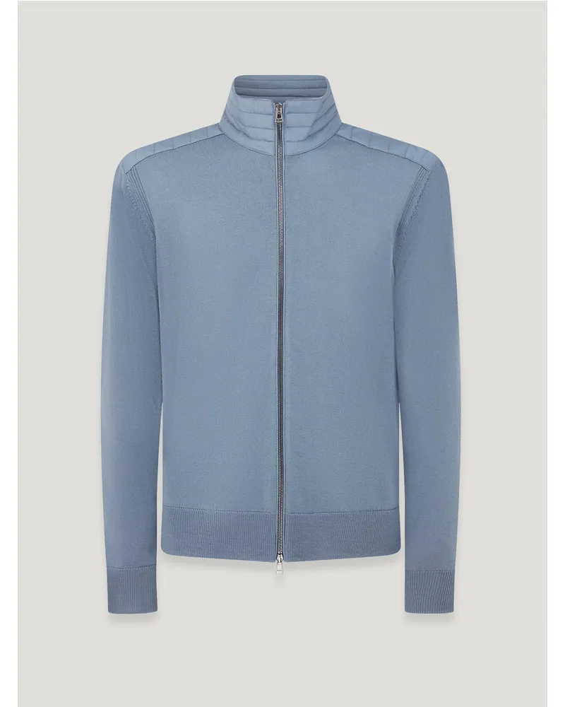 Belstaff Kelby Cardigan Mit Reißverschluss für Herren Merino Wool Flintblau Flintblau