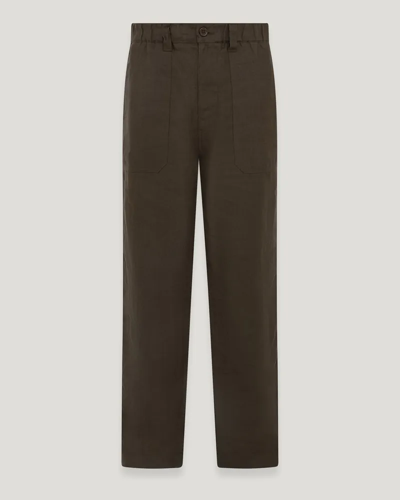 Belstaff Forge Hose für Herren Tumbled Linen Armee-Olivgrün Armee-olivgrün