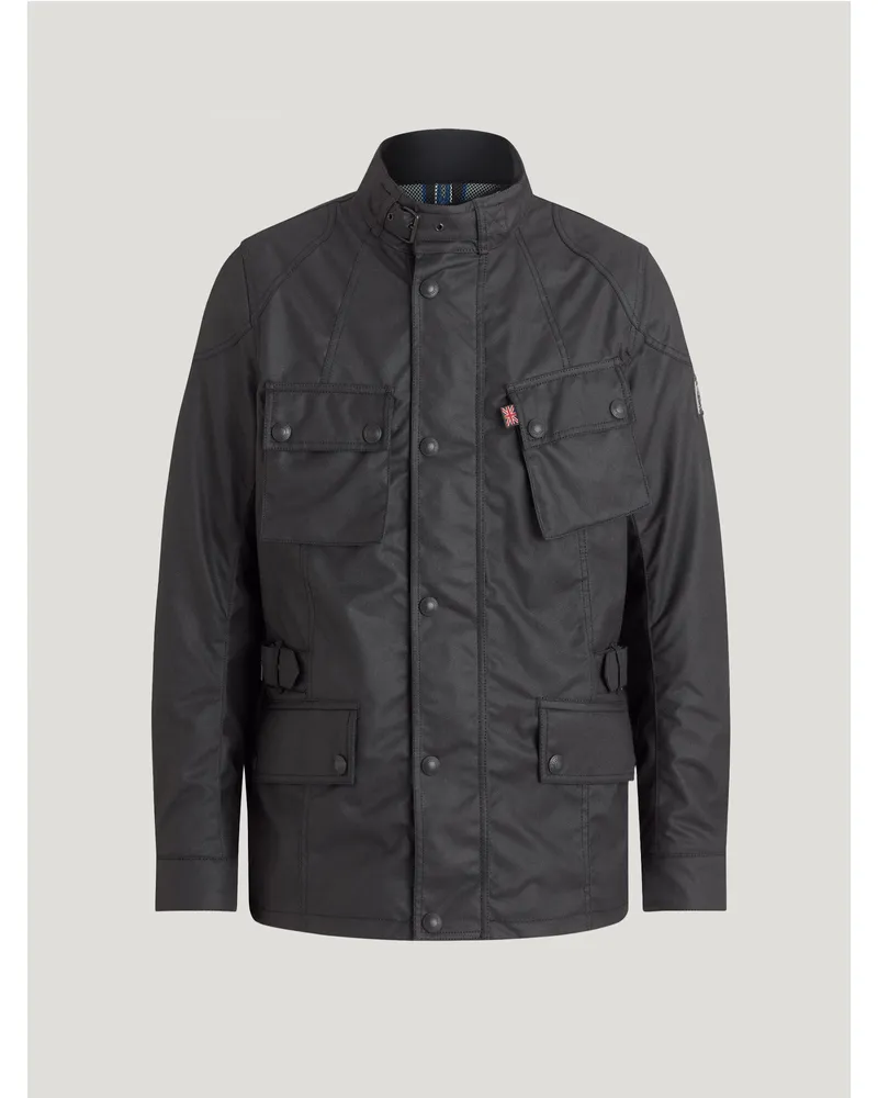 Belstaff Stealth Crosby Motorradjacke Waxed Cotton Schwarz Schwarz