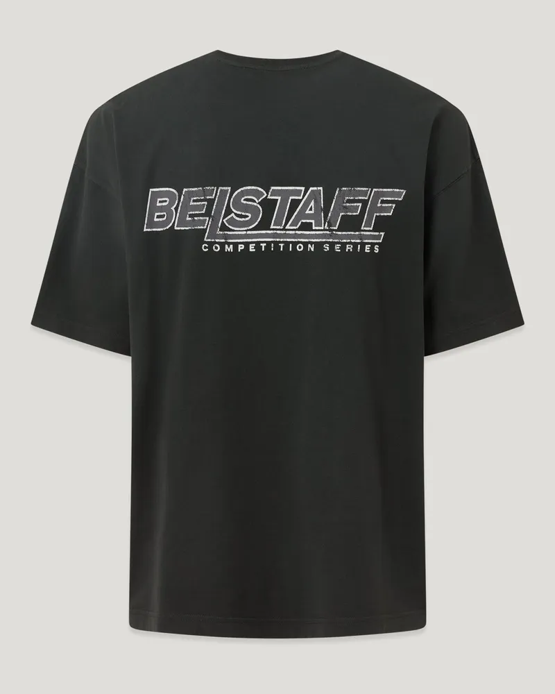Belstaff Competition Momentum T-shirt für Herren Spray Treatment Heavyweight Jersey Verblasstes Schwarz Verblasstes