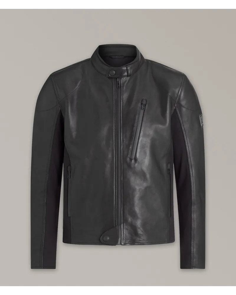 Belstaff Mistral Motorradjacke für Herren Aqua-Wax Leather  L Black