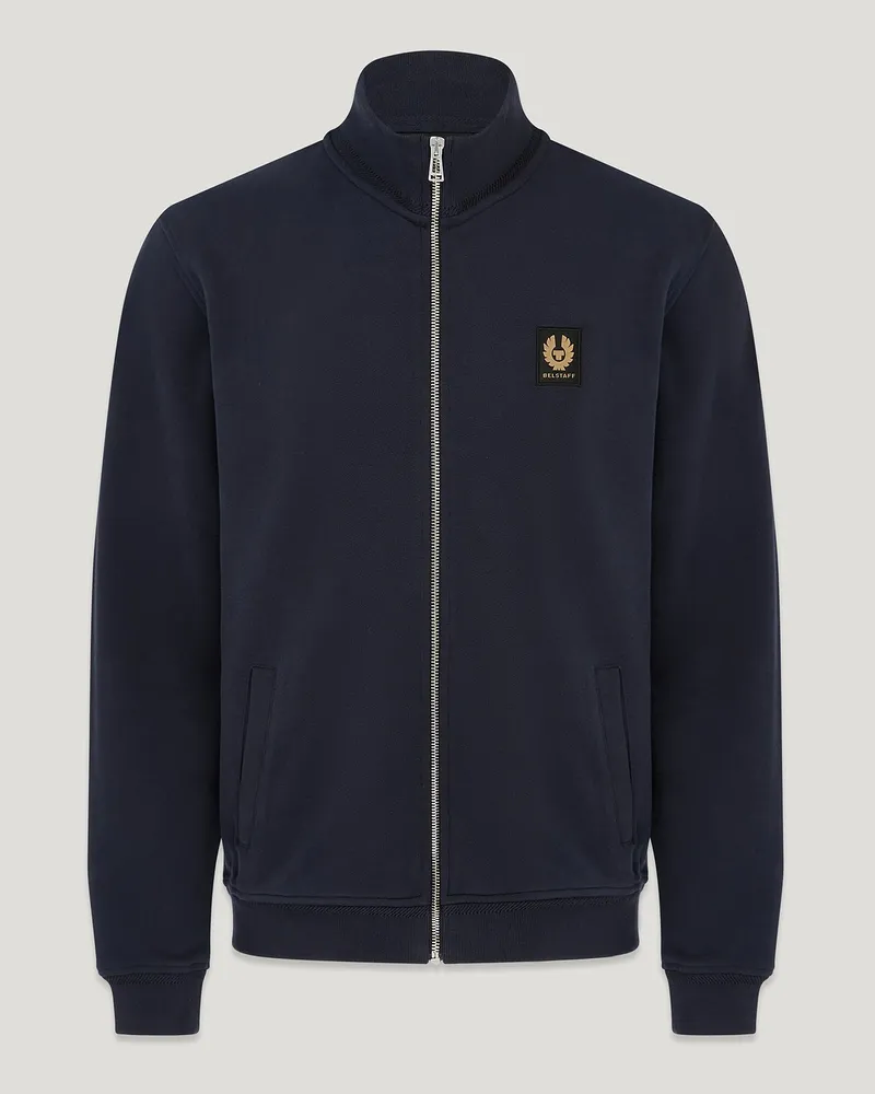 Belstaff Sweatshirt Mit Durchgehendem Reißverschluss Für Herren Baumwollfleece Dunkles Tintenblau Dunkles