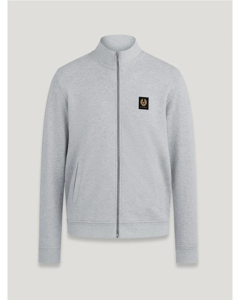 Belstaff Sweatshirt Mit Durchgehendem Reißverschluss für Herren Cotton Fleece Meliertes Altsilber Meliertes