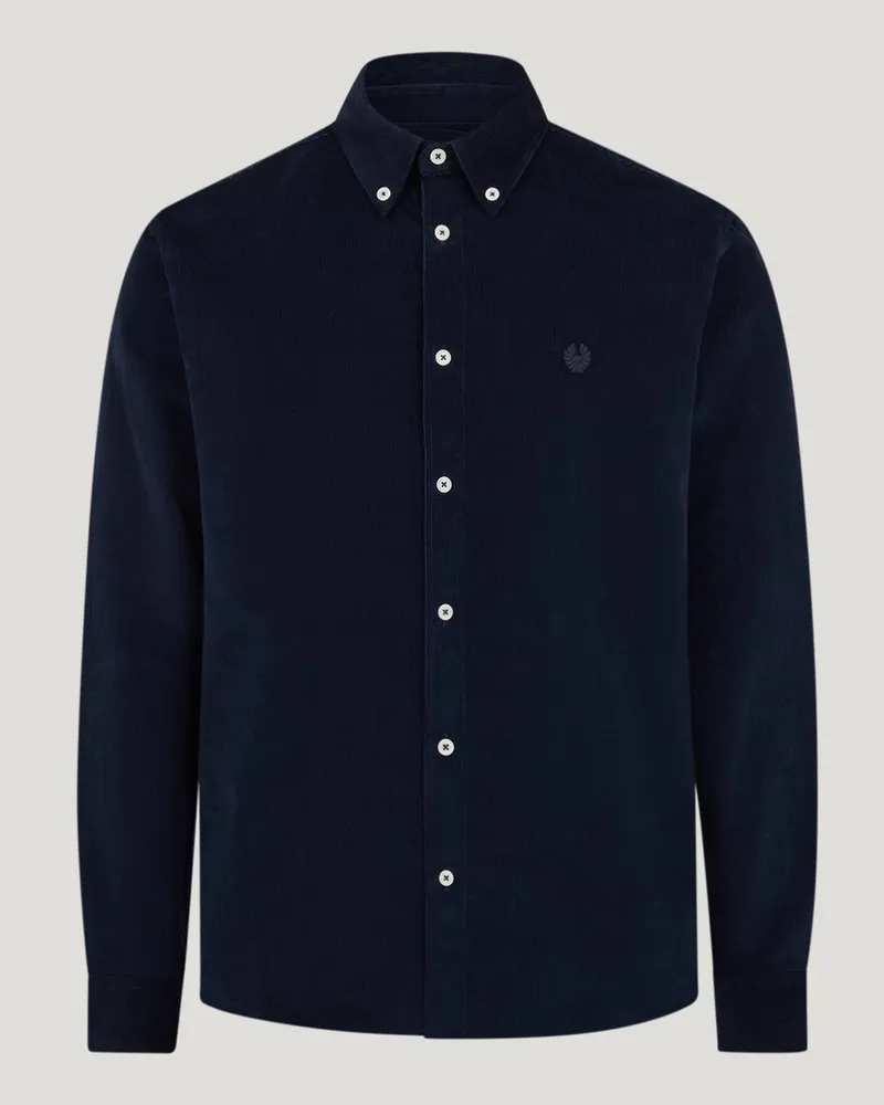Belstaff Street Hemd für Herren Cotton Corduroy Dunkles Dunkelblau Dunkles
