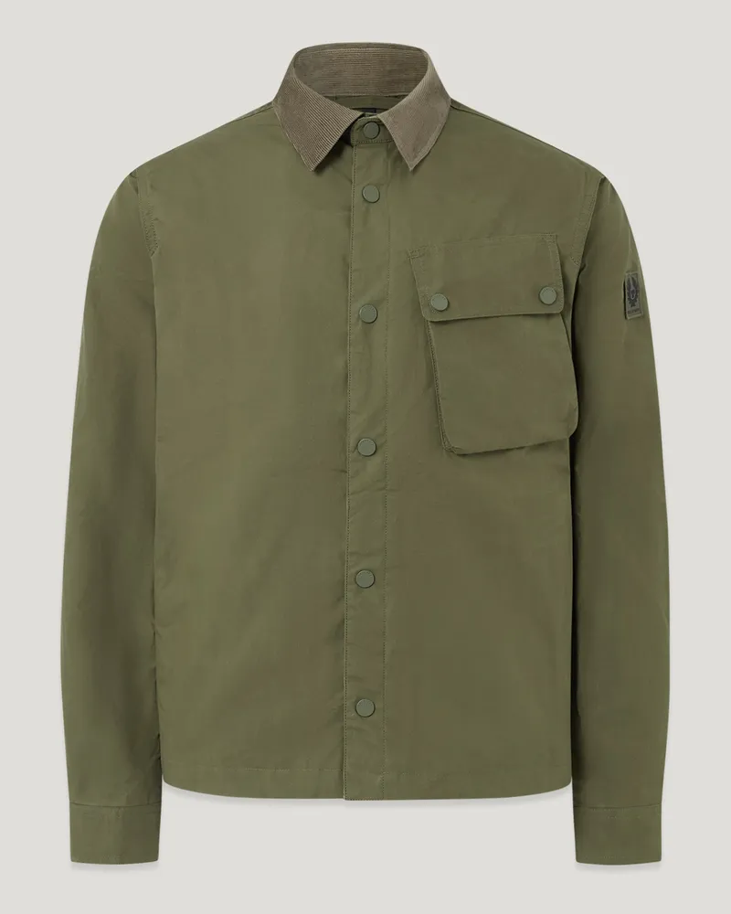 Belstaff Ground Jacke für Herren Dry Waxed Cotton Olivgrün 2XL 