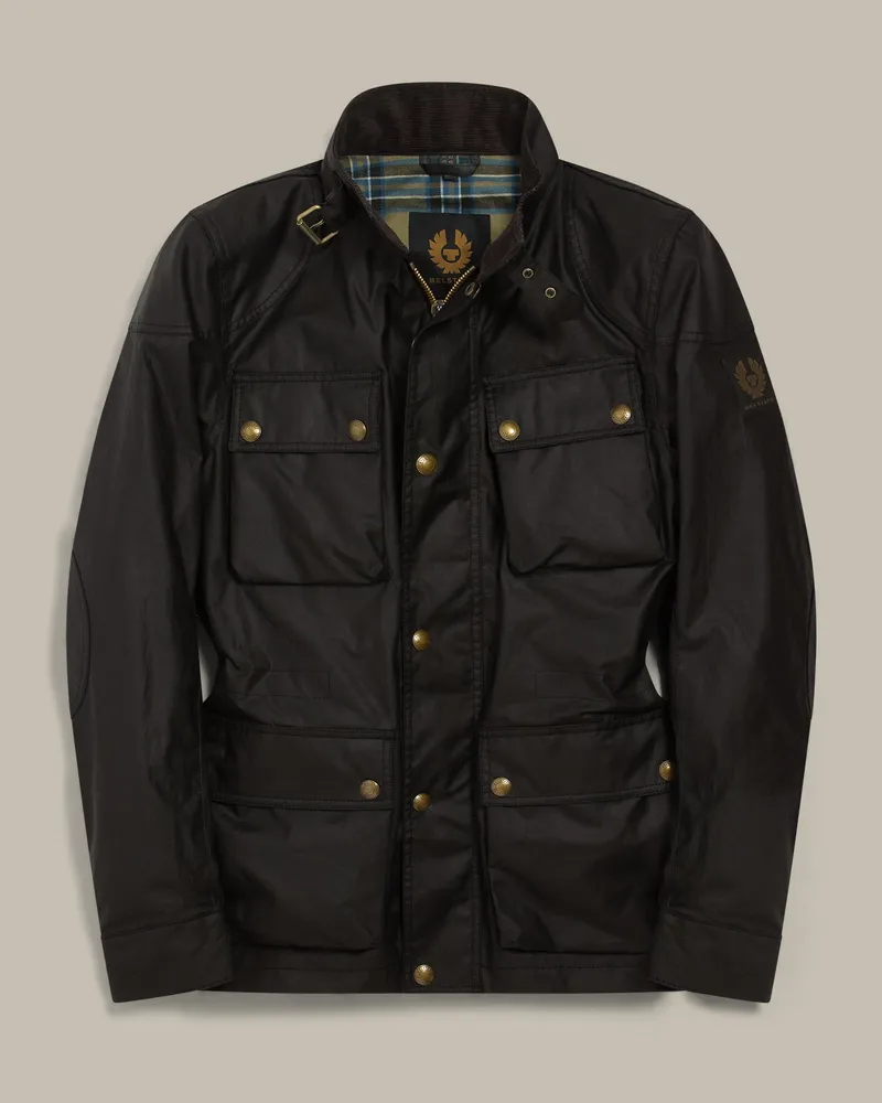 Belstaff Fieldmaster Ikonen Jacke für Herren Waxed Cotton Schwarz Schwarz