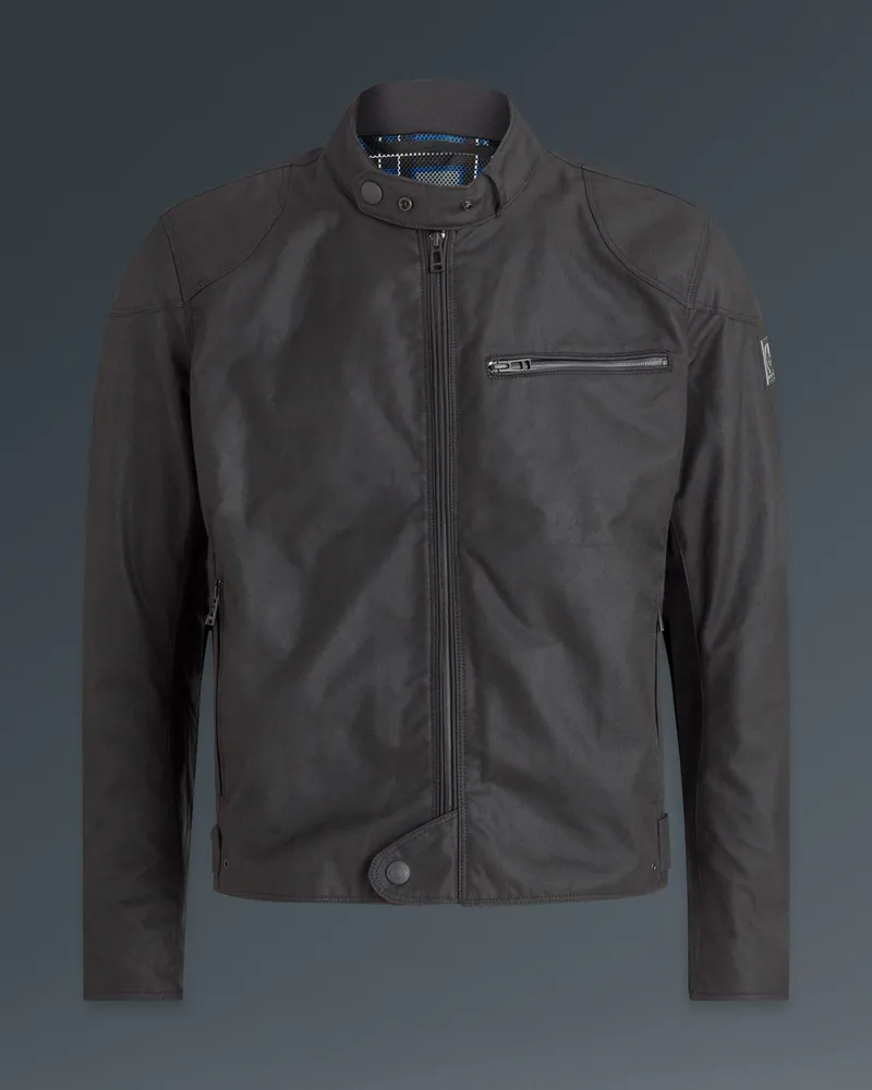 Belstaff Stealth Ariel Motorradjacke für Herren Waxed Cotton Schwarz Schwarz