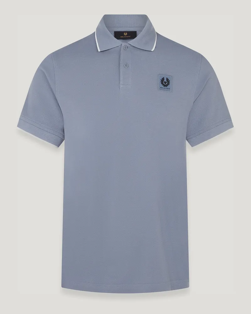 Belstaff Tipped Polohemd für Herren Cotton Pique Flintblau Flintblau