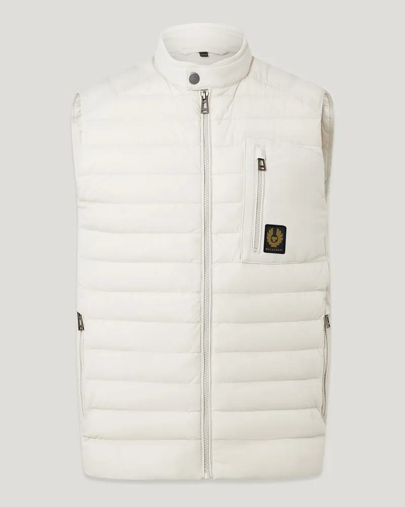 Belstaff Chassis Steppweste für Herren Lightweight Stretch Down Weiß Birkenweiß