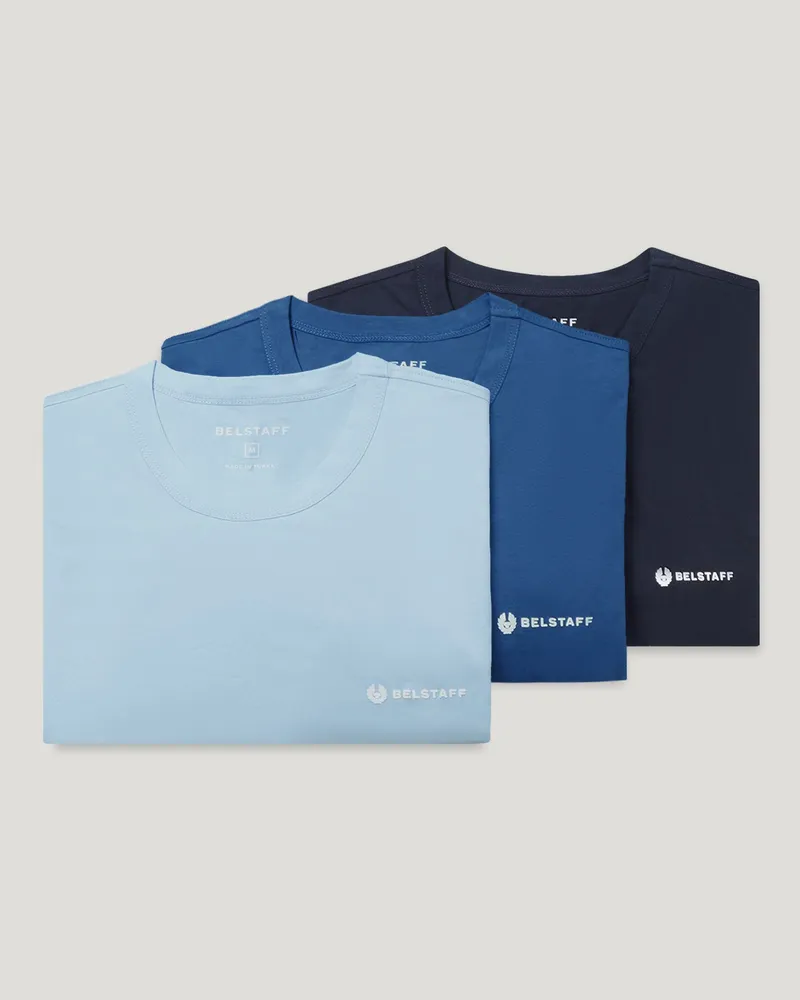 Belstaff T-shirts Im Dreierpack für Herren Cotton Jersey Dunkles Dunkelblau/hellblau/marine Dunkles