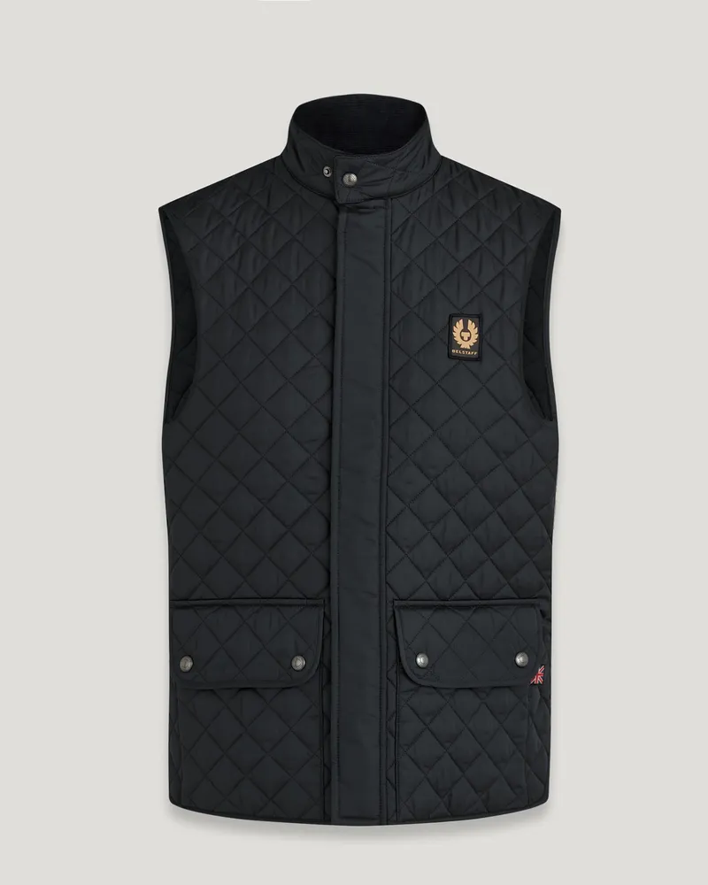 Belstaff Icon Steppweste für Herren Quilted Recycled Nylon Schwarz 46 