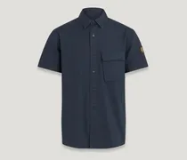 Scale Kurzarmhemd für Herren Garment Dye Cotton Dunkles Dunkelblau