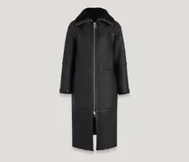 Helix Mantel für Damen Merino Shearling Schwarz