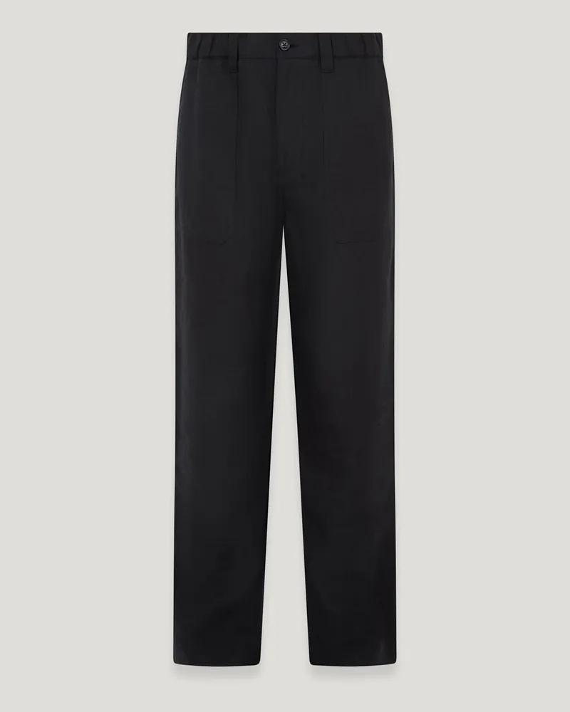 Belstaff Forge Hose für Herren Tumbled Linen Verwaschenes Schwarz Verwaschenes