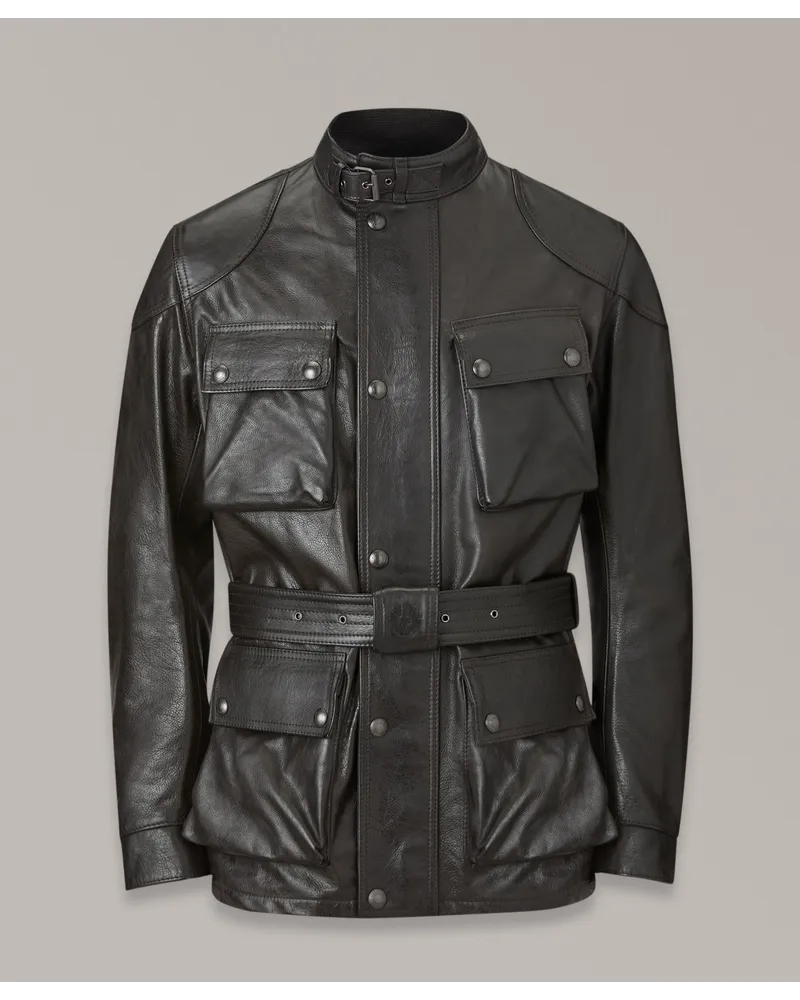 Belstaff Trialmaster Motorradjacke für Herren Hand Waxed Leather  S Antique