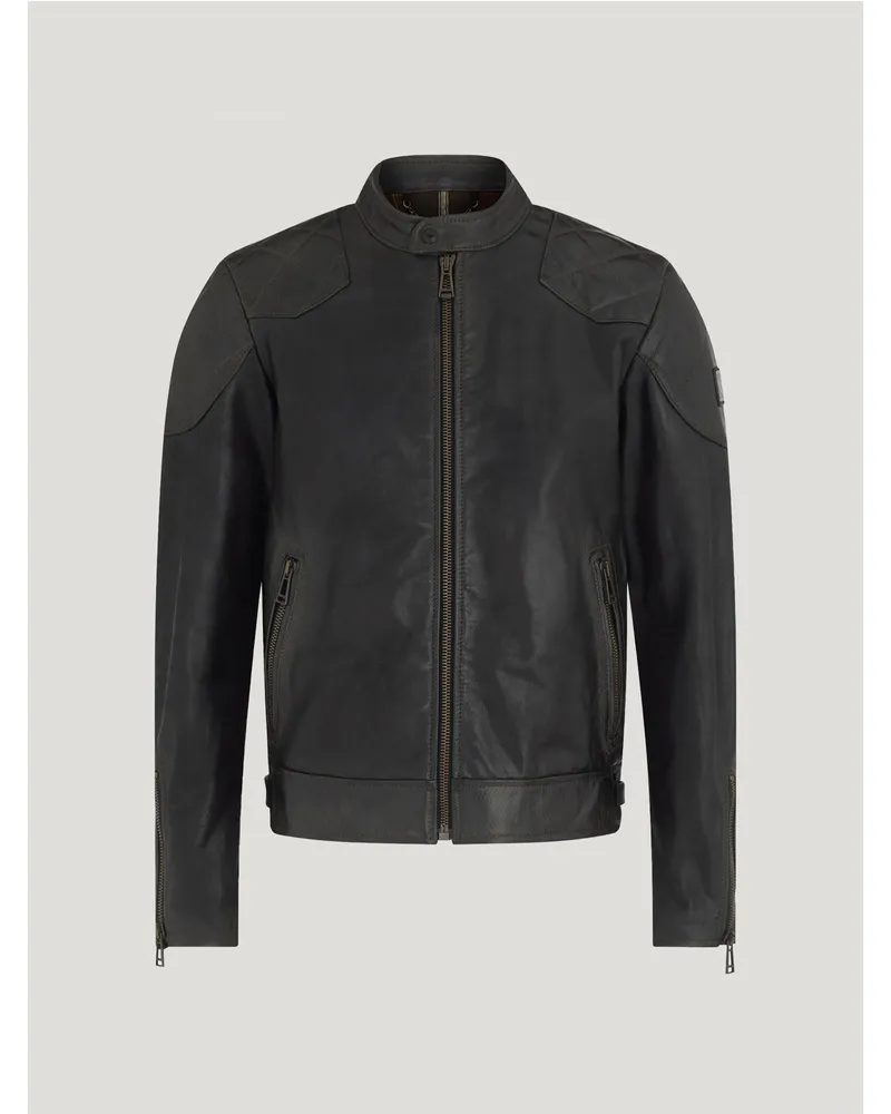 Belstaff Legacy Outlaw Jacke für Herren Hand Waxed Leather Antik-Schwarz Antik-schwarz