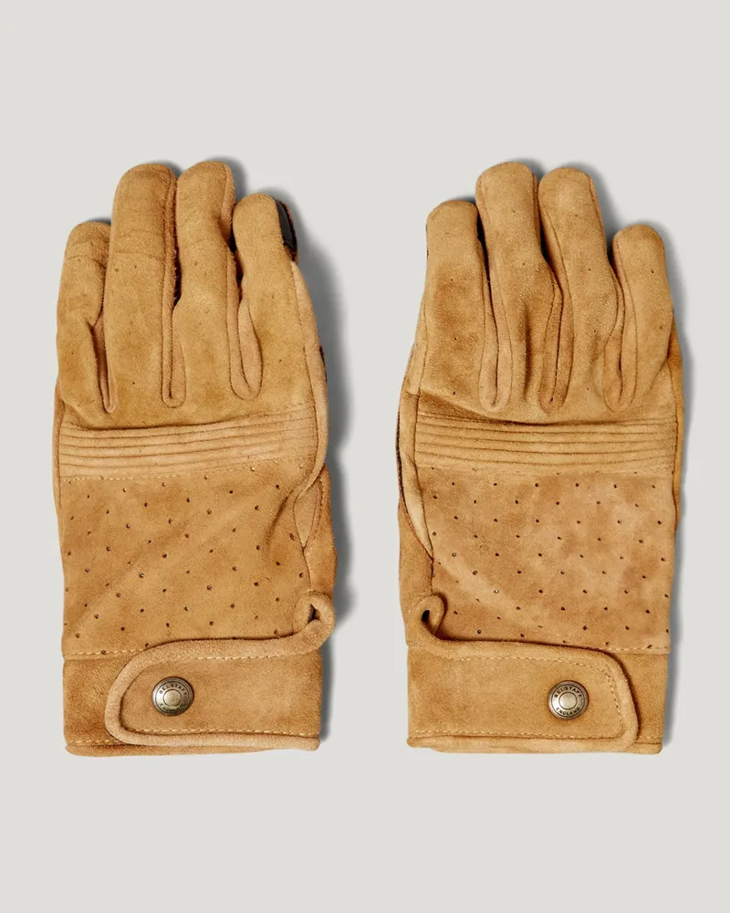 Belstaff Montgomery Motorradhandschuhe Unisex's Goatskin Suede Sand S 
