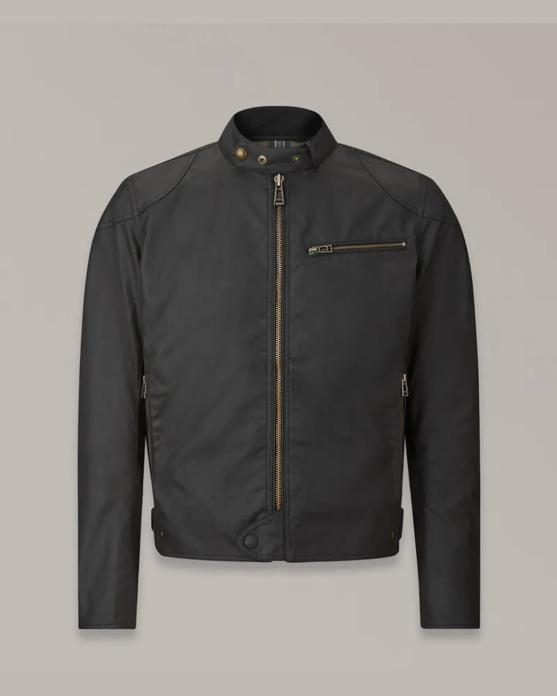 Belstaff Ariel Motorradjacke für Herren Waxed Cotton Schwarz Schwarz