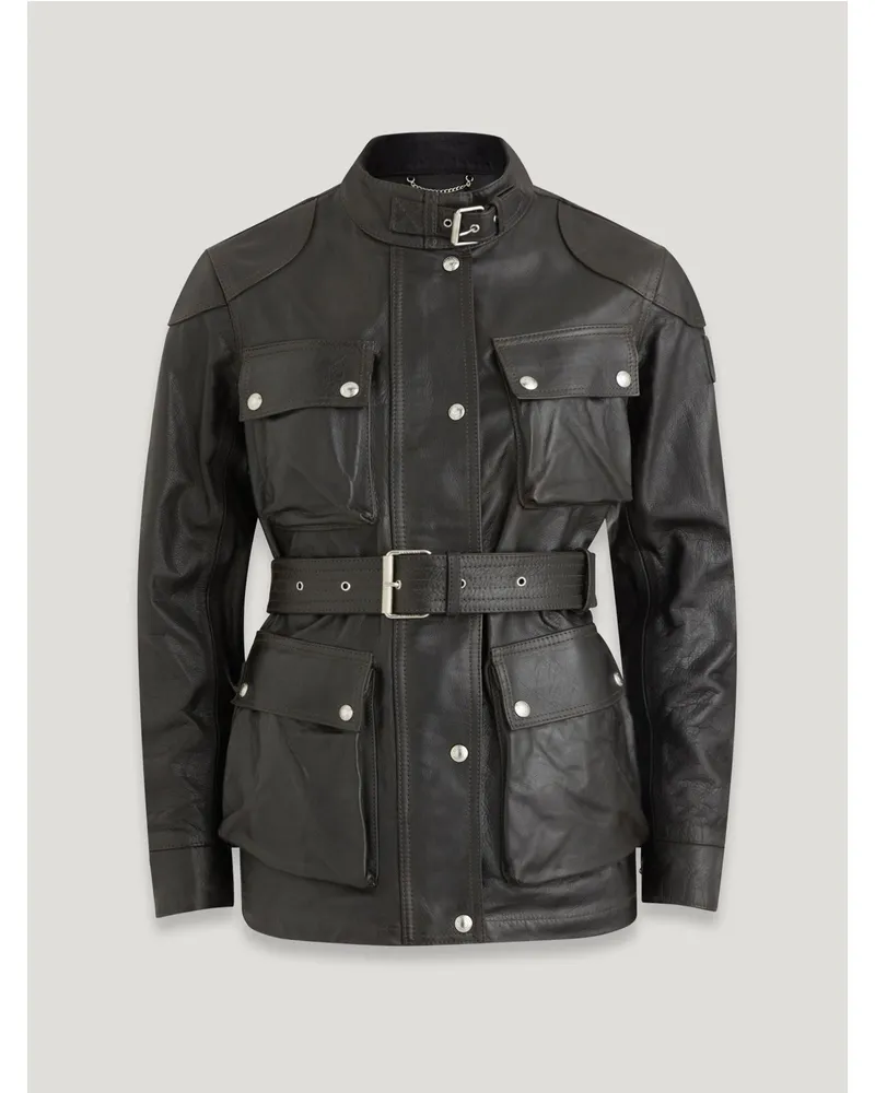 Belstaff Legacy Trialmaster Panther Jacke für Damen Hand Waxed Leather Antik-Schwarz Antik-schwarz
