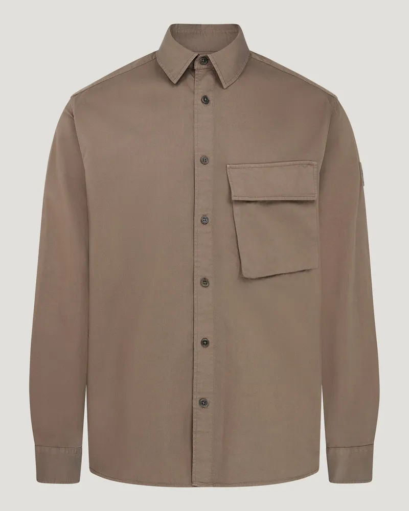 Belstaff Scale Hemd für Herren Garment Dye Cotton Militärgrün Militärgrün