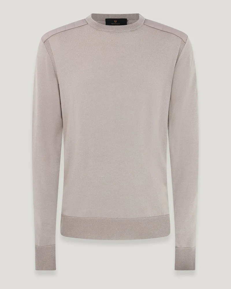 Belstaff Kerrigan Rundhalspullover für Herren Merino Wool Bimssteingrau Bimssteingrau