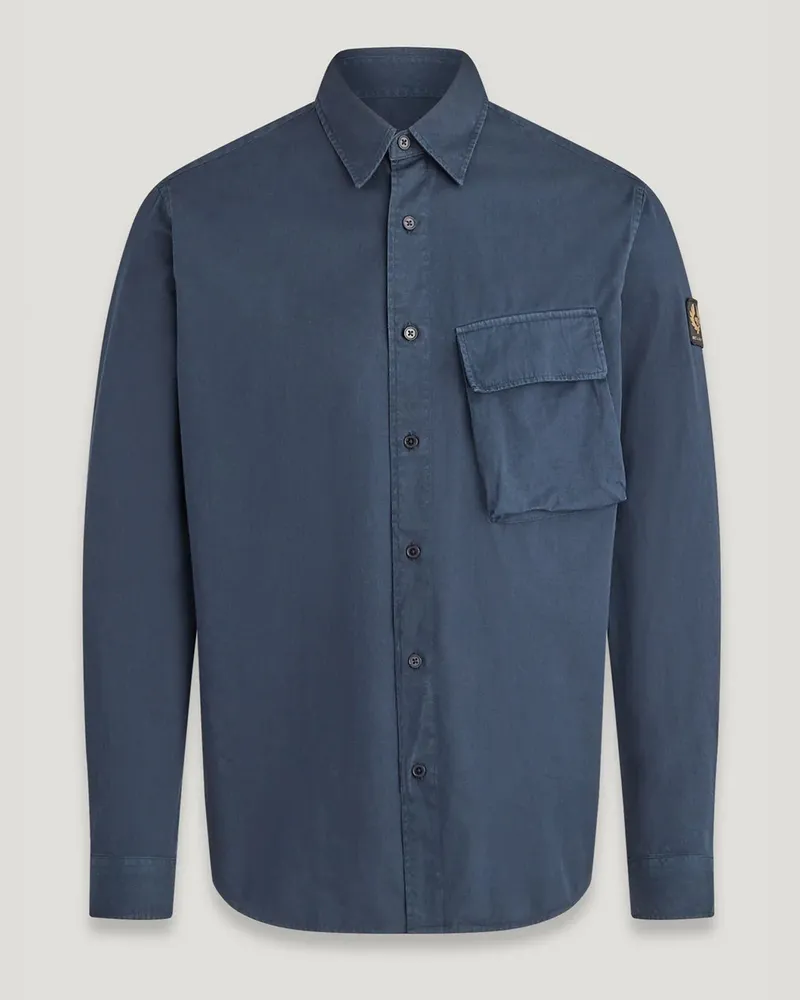 Belstaff Scale Hemd für Herren Garment Dye Cotton Dunkles Dunkelblau Dunkles